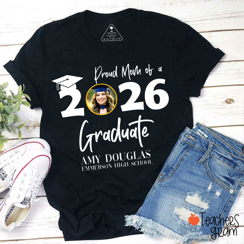 Personalized Photo Proud Family Graduate Teacher T-Shirt