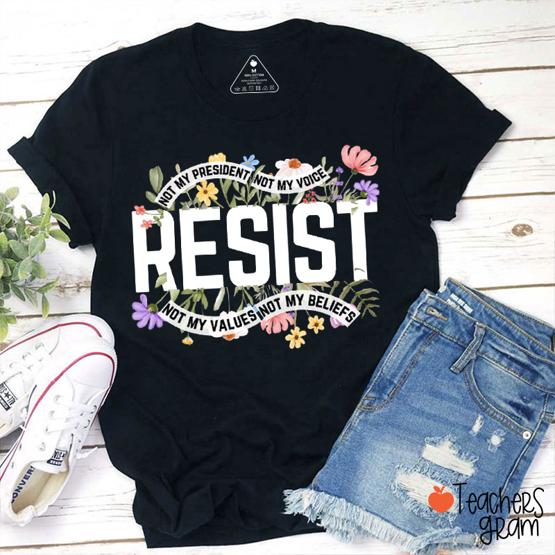 Floral Resist Teacher T-Shirt