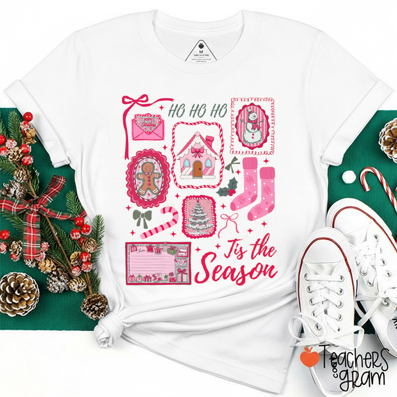 Ho Ho Ho Tis The Season Teacher T-Shirt
