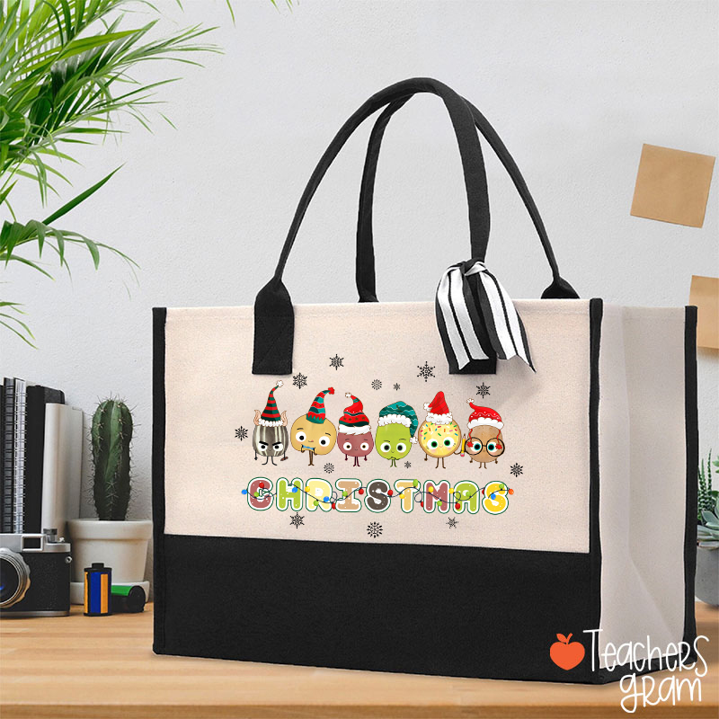 Happy Christmas Teacher Cotton Tote Bag