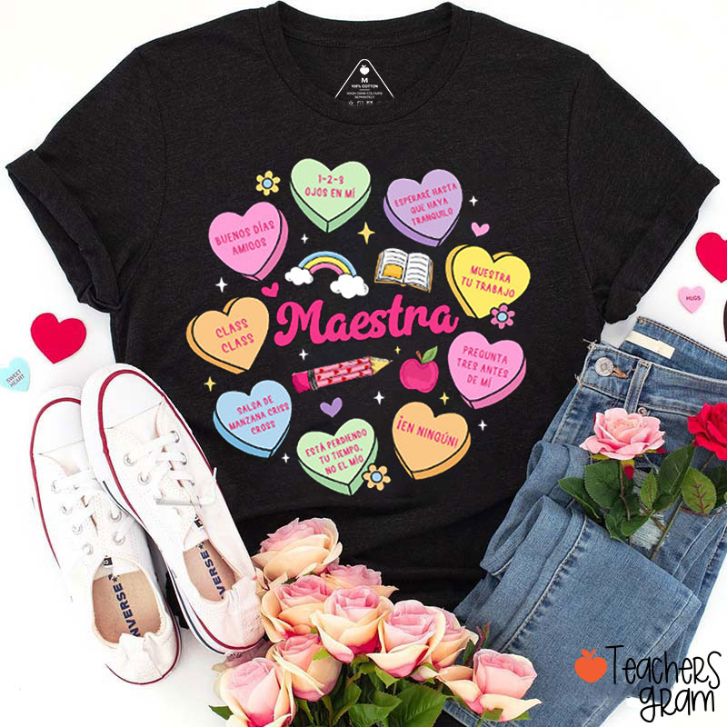 Maestra Love Encourage Spanish Teacher T-Shirt