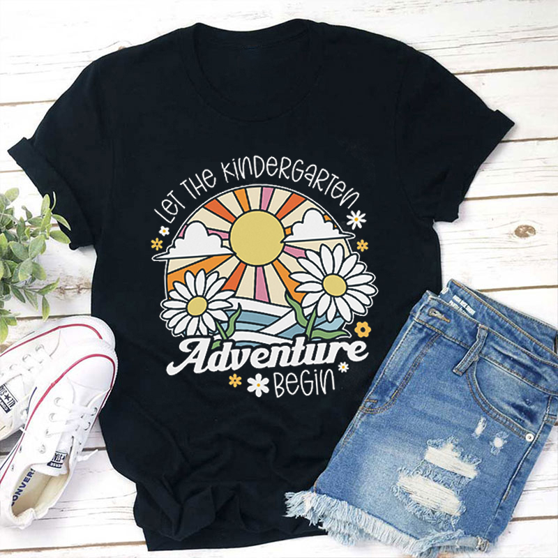 Personalized Grade Let Them Adventure Begin Cute Icon Teacher T-Shirt