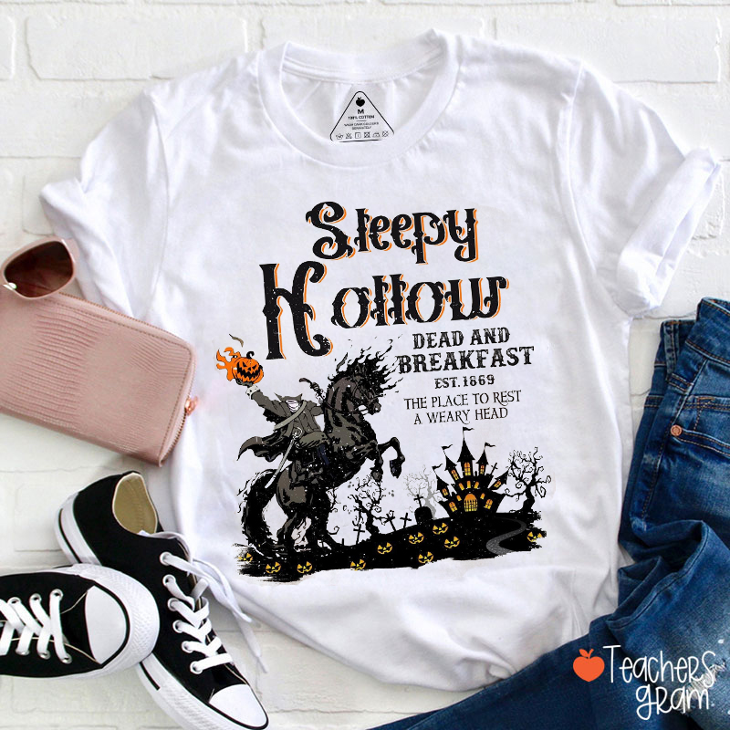 Sleepy Hollow Dead And Breakfast Teacher T-Shirt