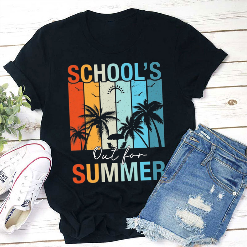 Retro School's Out For Summer Teacher T-Shirt