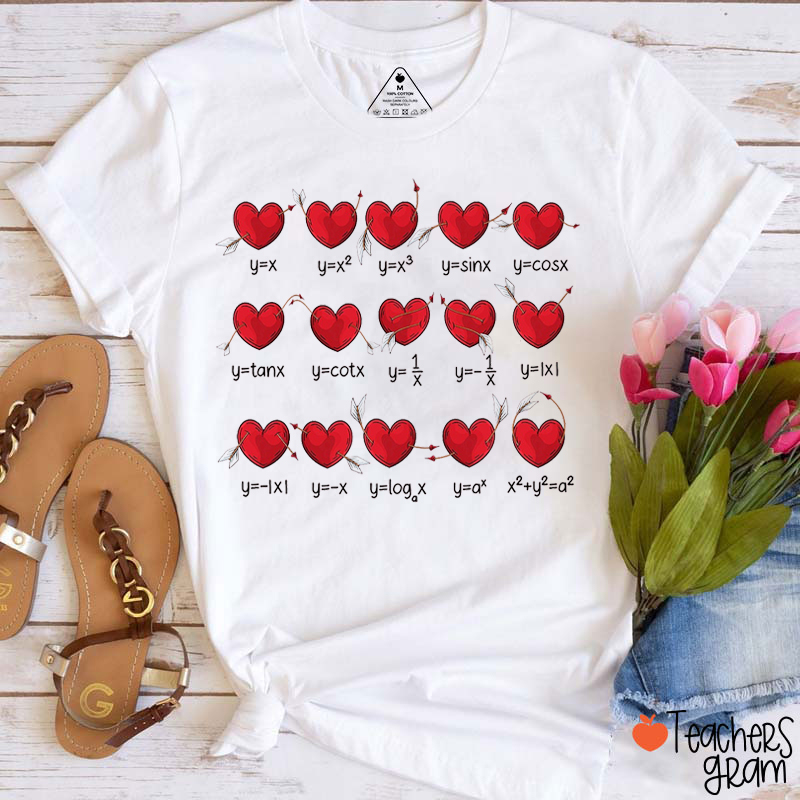 Math Equation Valentines Day Teacher T-Shirt
