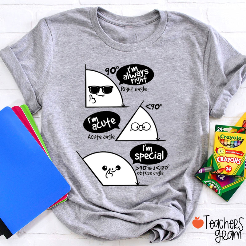 Types Of Angles Teacher T-Shirt