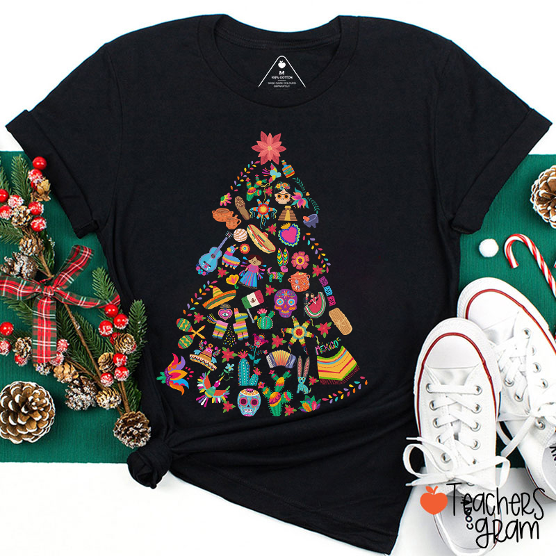 Spanish Element Icon Christmas Tree Spanish Teacher T-Shirt