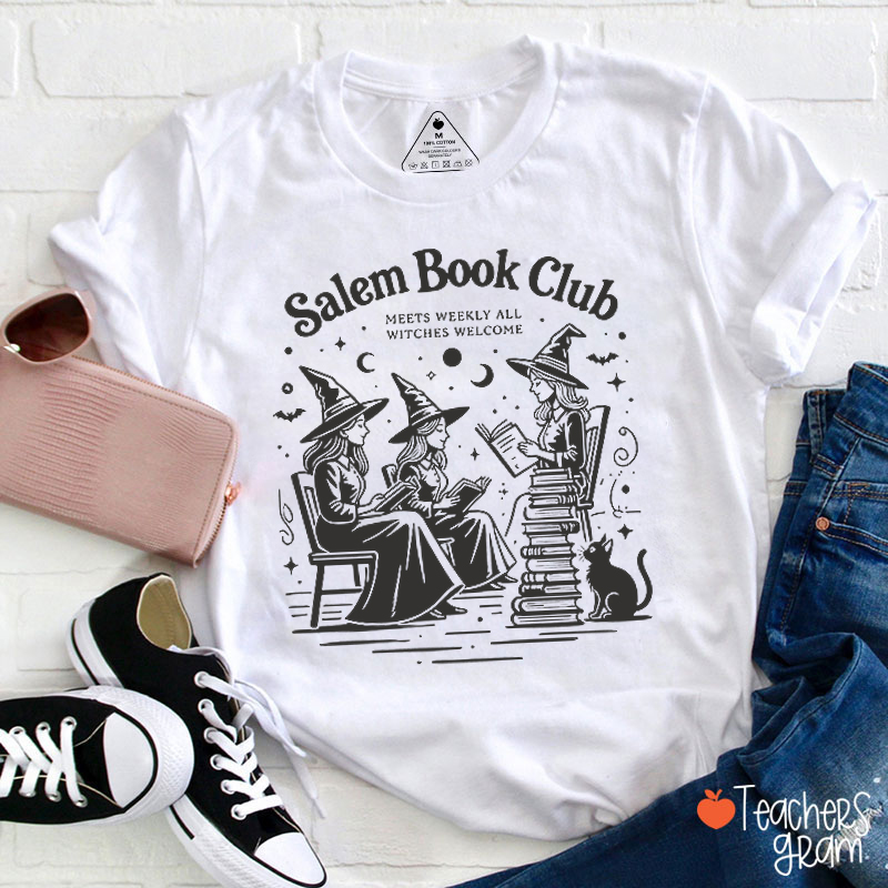 Salem Book Club Spooky Season Teacher T-Shirt