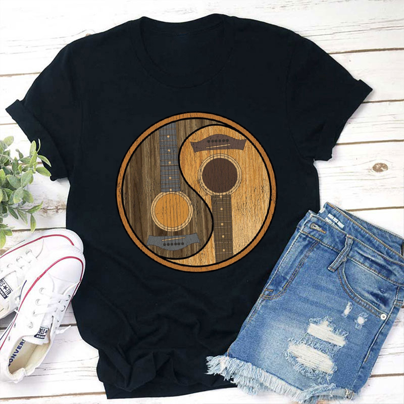 Tai Chi Shape Guitar Teacher T-Shirt