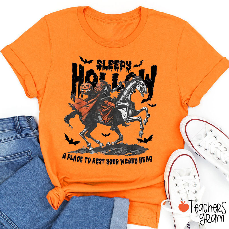 Sleepy Hollow A Place To Rest Your Weary Head Teacher T-Shirt