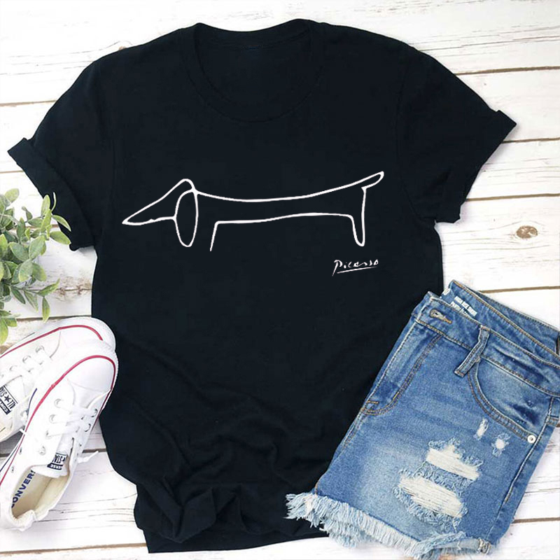 The Dog Artwork Teacher T-Shirt