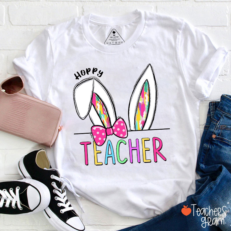 Happy Teacher Bunny Ears Teacher T-Shirt