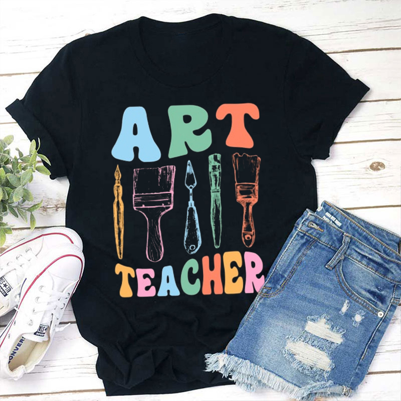 Retro Color Art Teacher T-Shirt