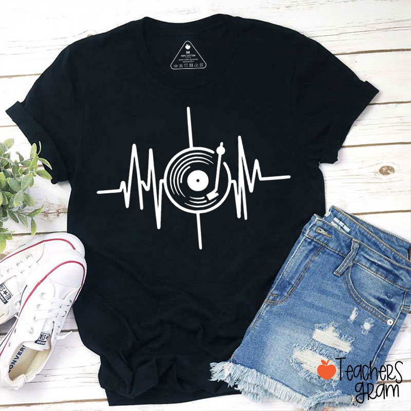 Vinyl Pulse Record Player Teacher T-Shirt