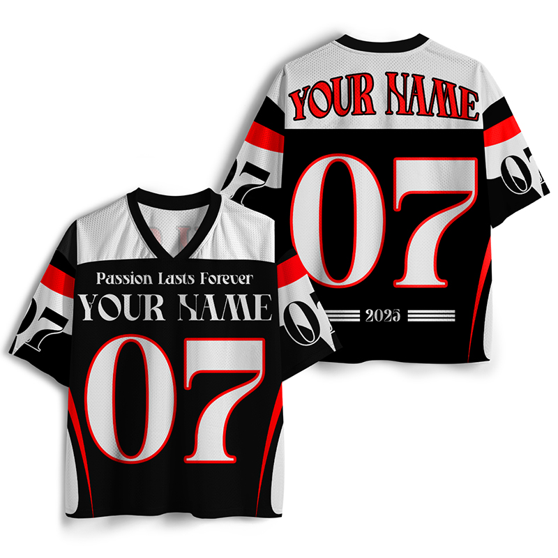 Personalized Name And Number Passion Lasts Forever Teacher Mesh Jersey
