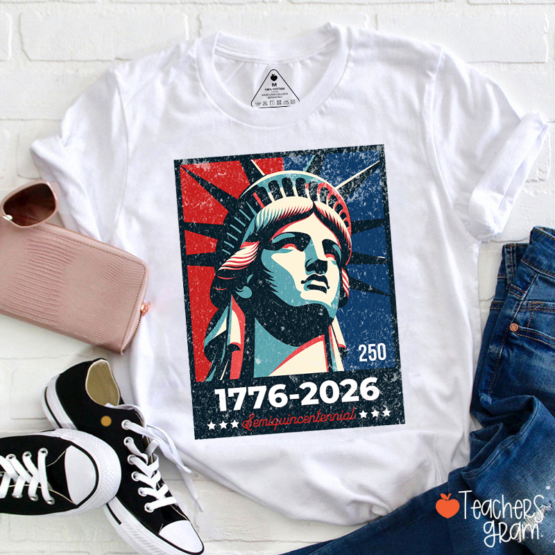 Patriot Pride Statue Of Liberty Teacher T-Shirt