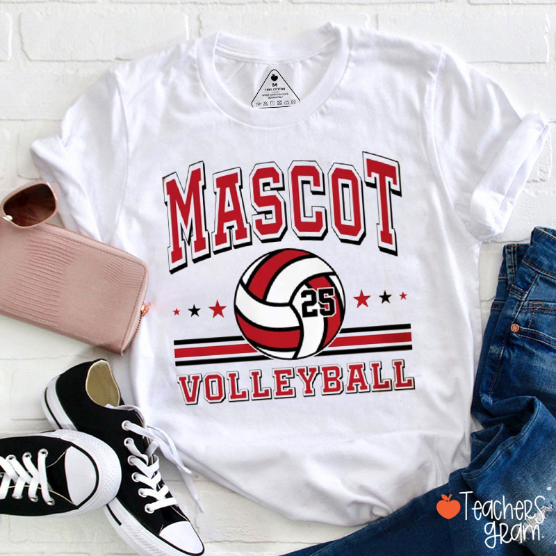 Personalized Mascot And Sport Contrasting Lines Teacher T-Shirt