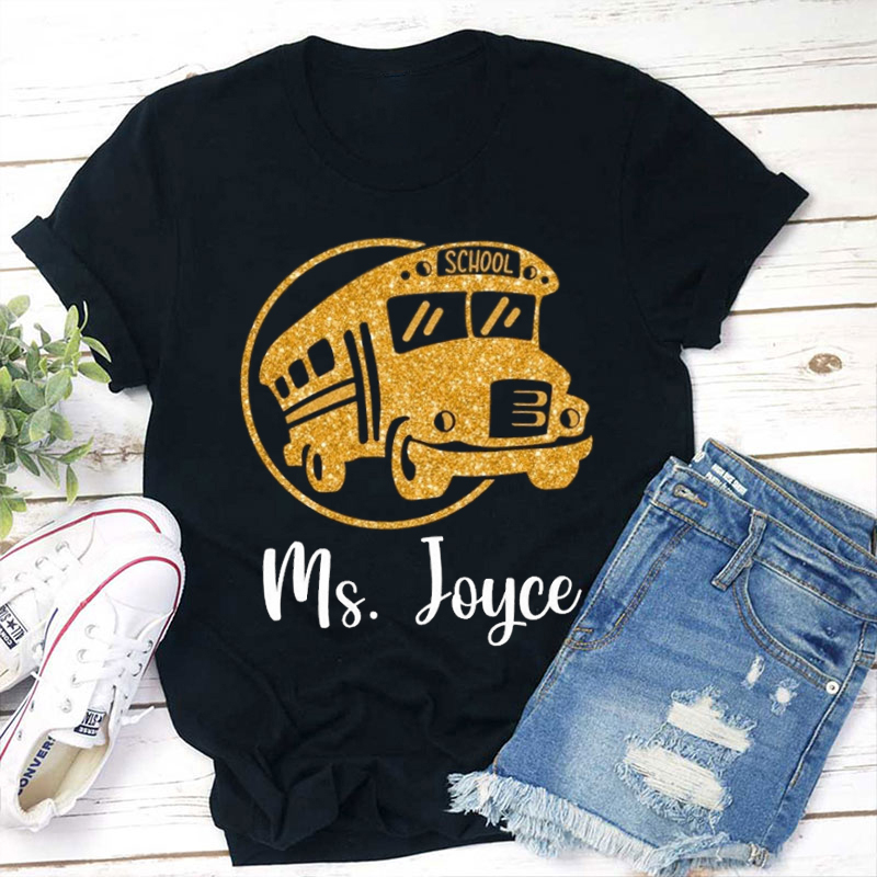 Personalized Super School Bus Driver Teacher T-Shirt