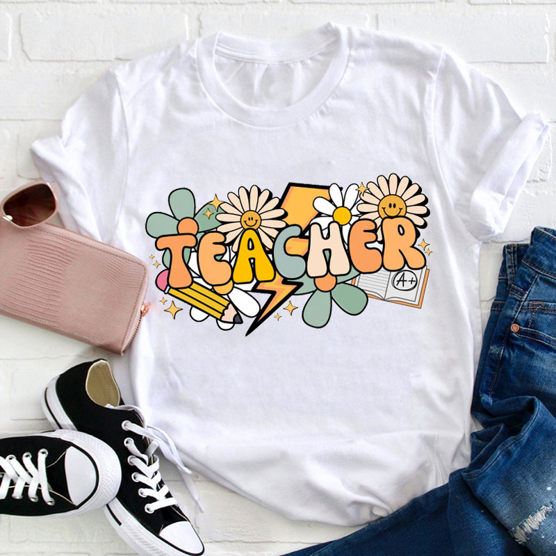 Personalized Grade All Kinds Of Flowers Teacher T-Shirt