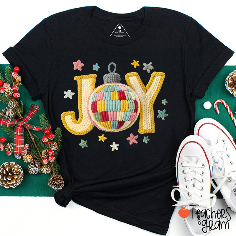 Faux Yarn Joy Teacher T-Shirt