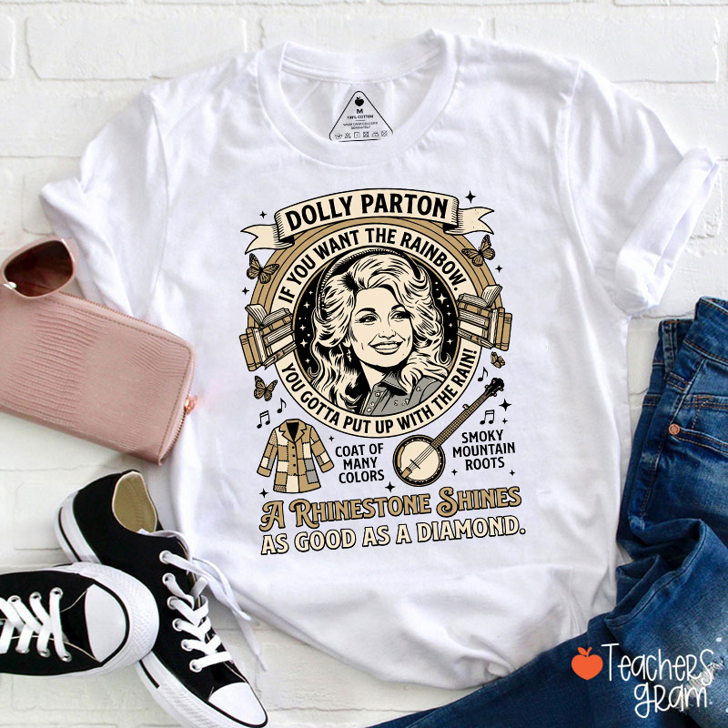 Vintage Retro Country Music Inspirational Quote Portrait Teacher T-Shirt