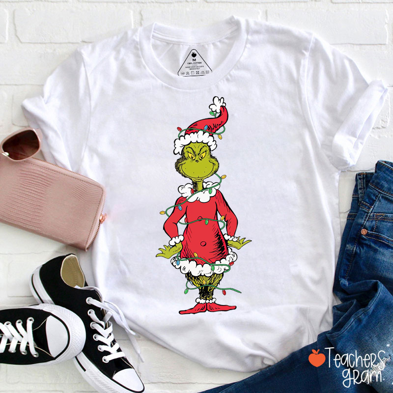 Personalized Christmas Lights Children's Book Teacher T-Shirt