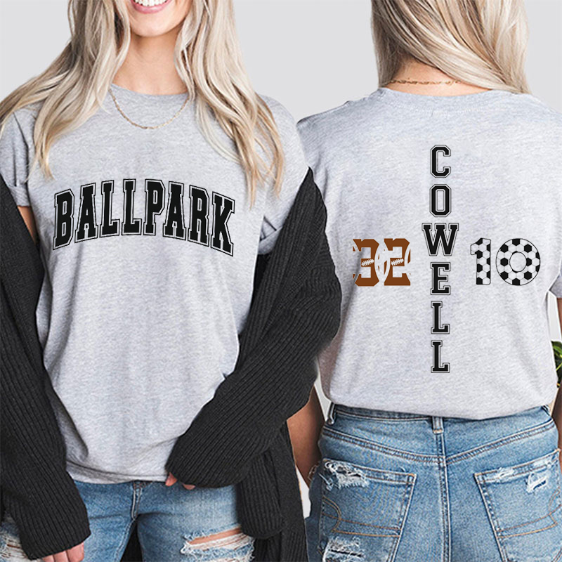 Personalized Mascot Your Name And Number Game Day Teacher Two Sided T-Shirt