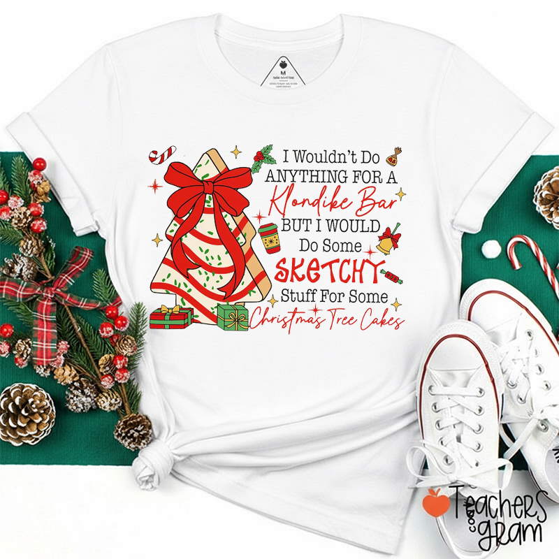 Christmas Tree Cake Teacher T-Shirt