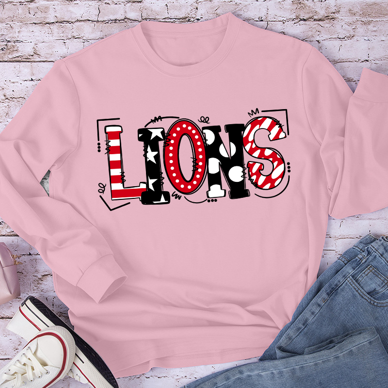 Personalized Mascot Cute Fonts Game Day Teacher Long Sleeve T-Shirt