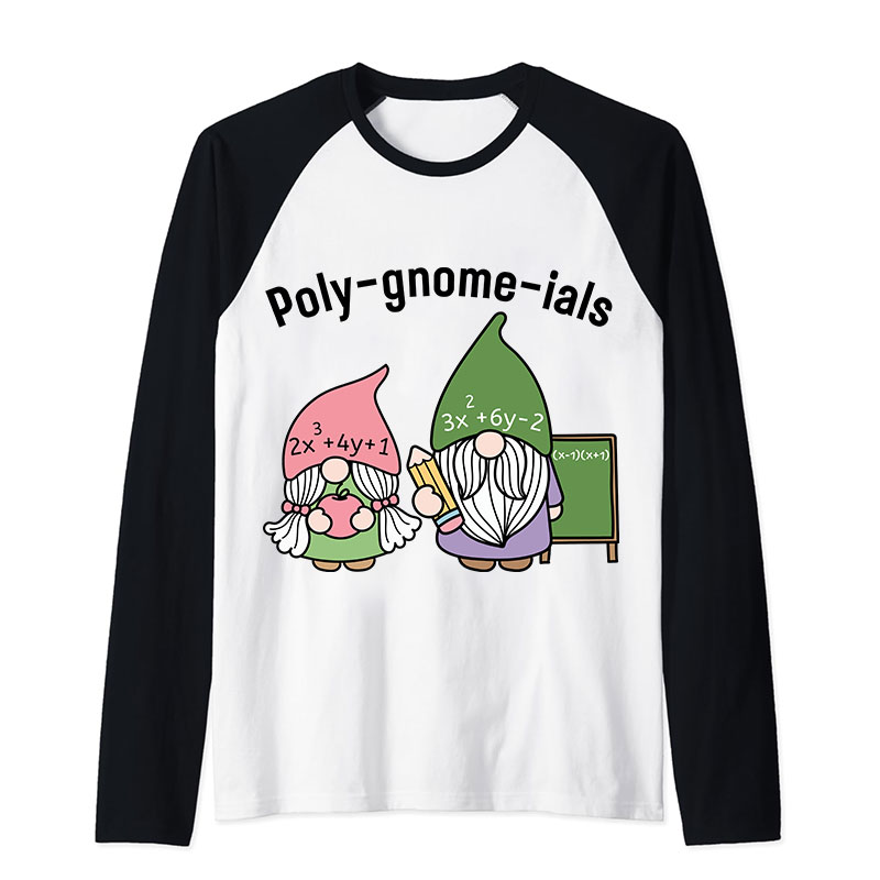 Polygnomeials Math Teacher Raglan Long Sleeve T-Shirt