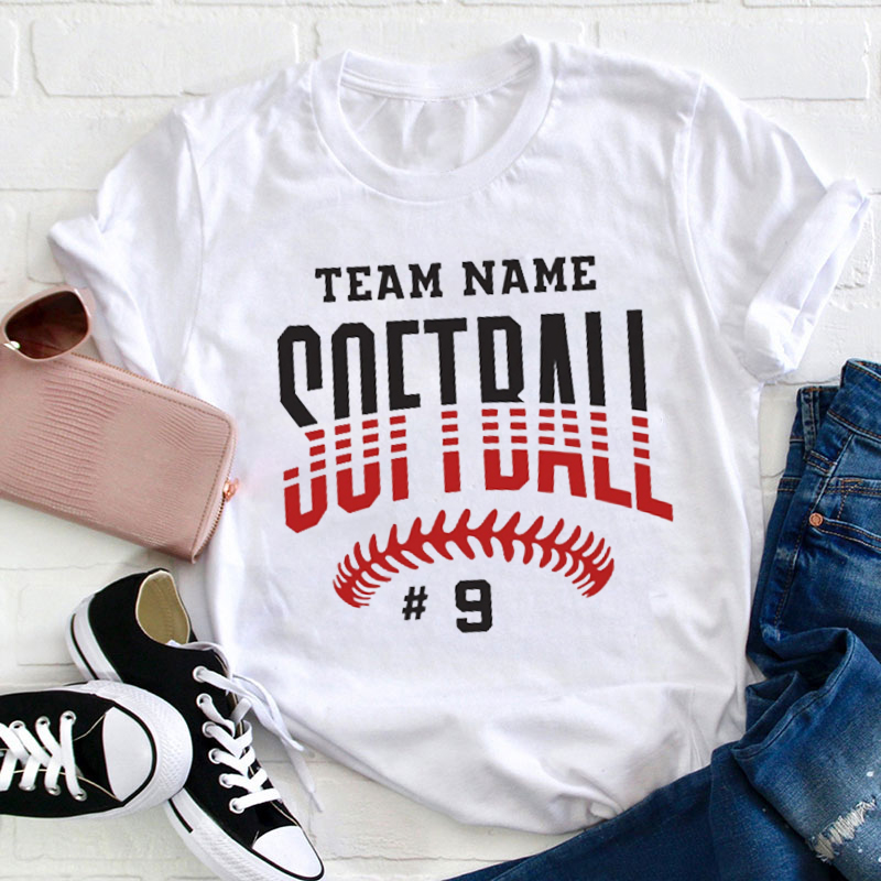 Personalized Softball Team Name Teacher T-Shirt