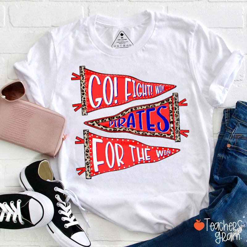 Personalized Triple Pennants Teacher T-Shirt