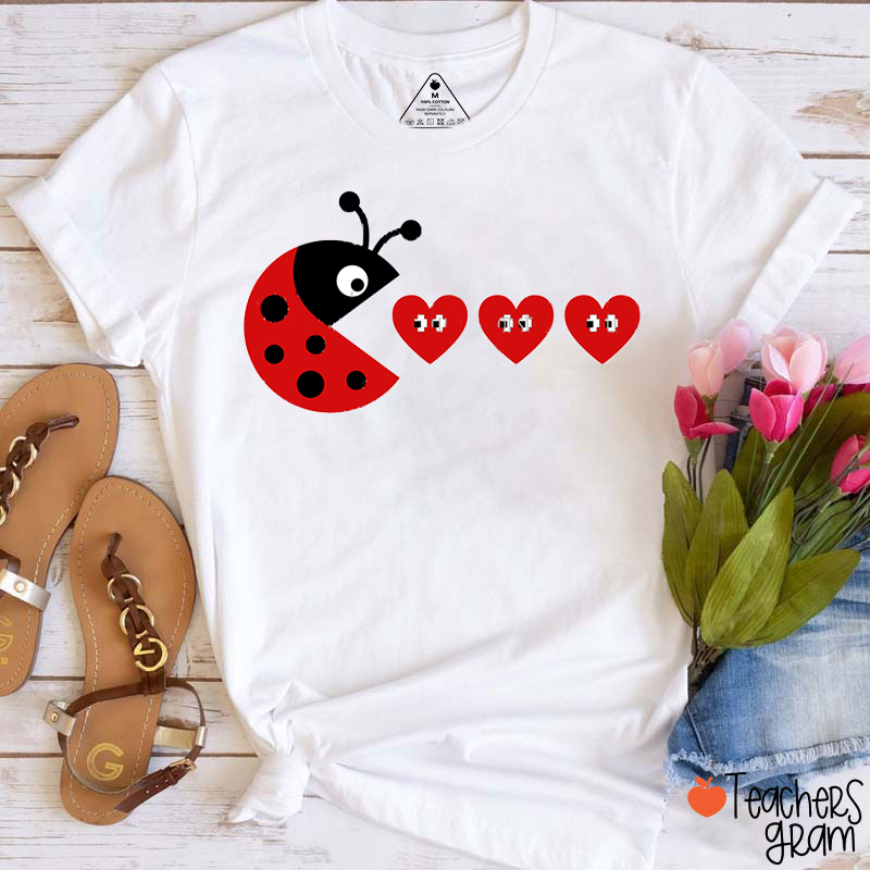 Ladybug Funny Valentines Day Teacher T-Shirt
