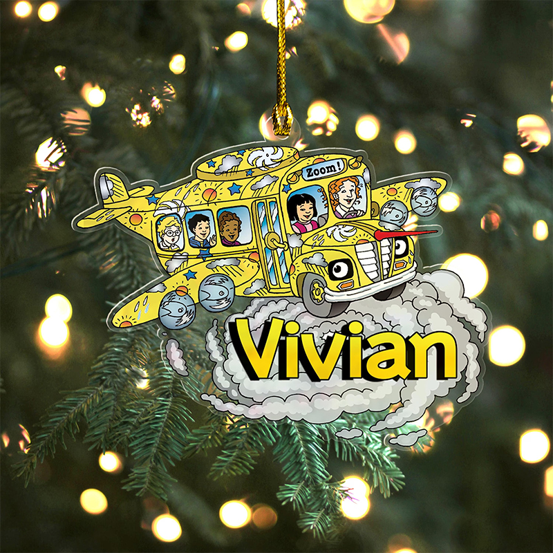 Personalized Name Magic Cartoon Characters Teacher Ceramic Christmas Ornament