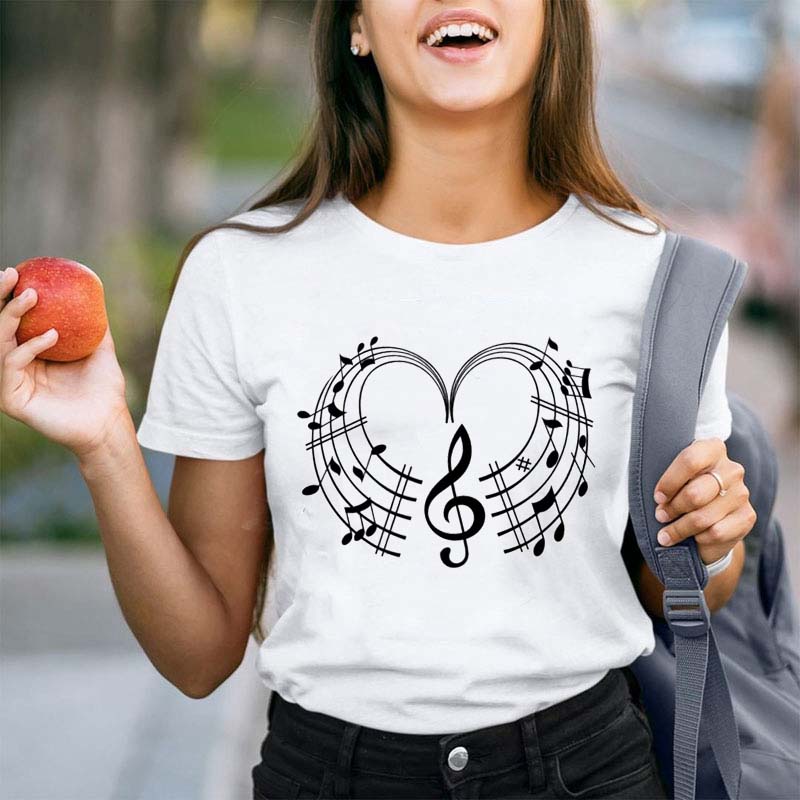Music Notes Heart Teacher T-Shirt