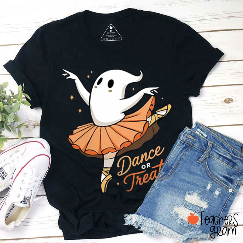 Dance Or Treat Ghost Halloween Teacher T-Shirt