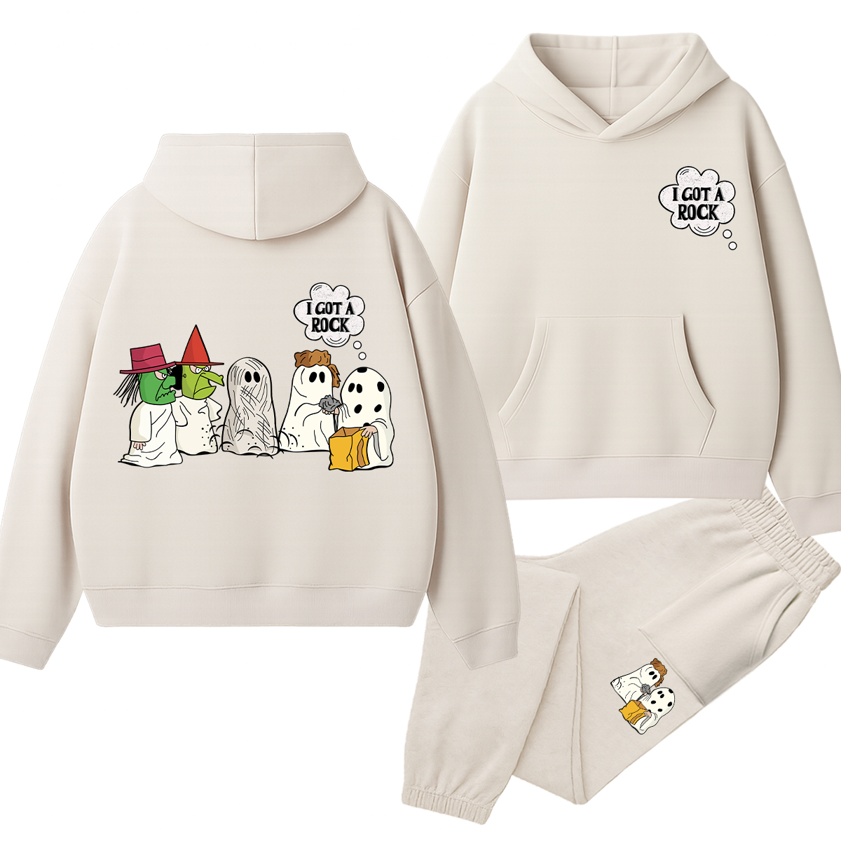 Halloween Cartoon Characters Funny Teacher Hoodie Set