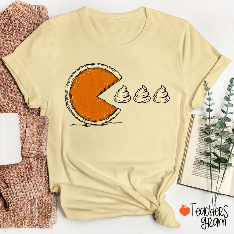 Thanksgiving Pumpkin Pie Chasing Teacher T-Shirt
