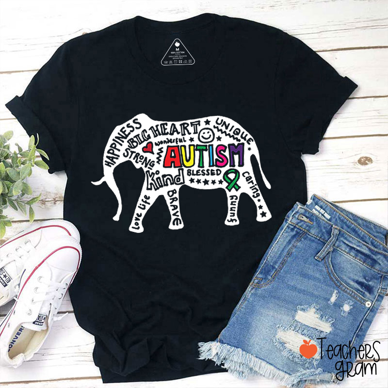 Autism Elephant Teacher T-Shirt