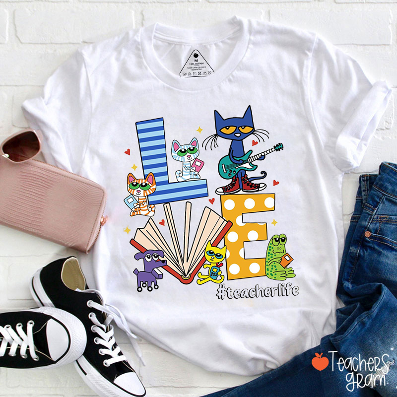 Personalized Hashtag Love Reading Teacher T-Shirt