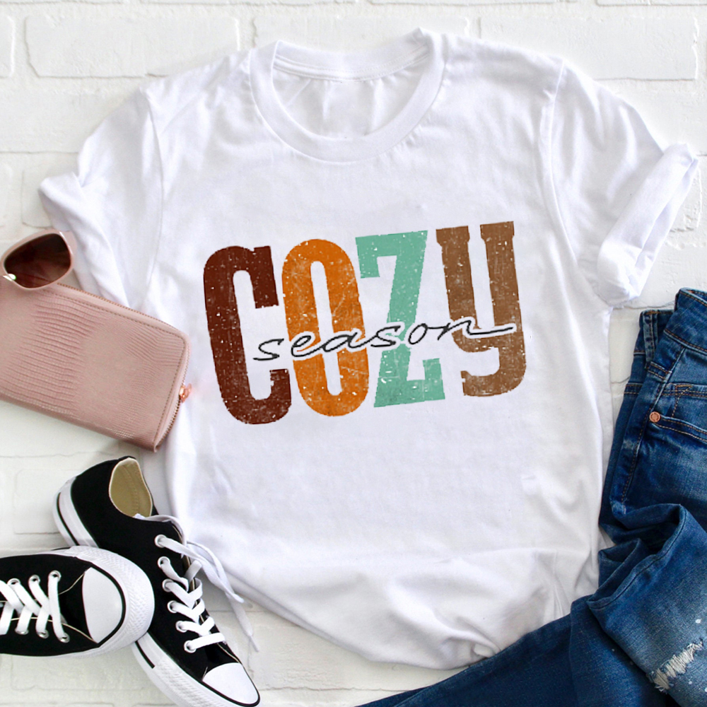 Cozy Season Fally Teacher T-Shirt