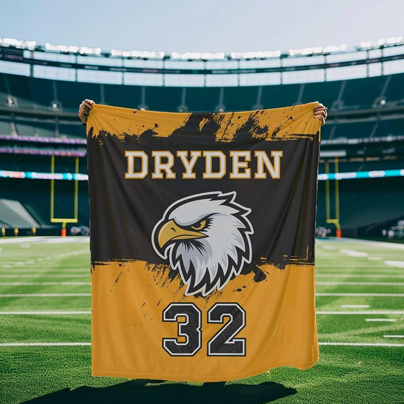 Personalized Mascot Icon Ink Brush Game Day Teacher Blanket