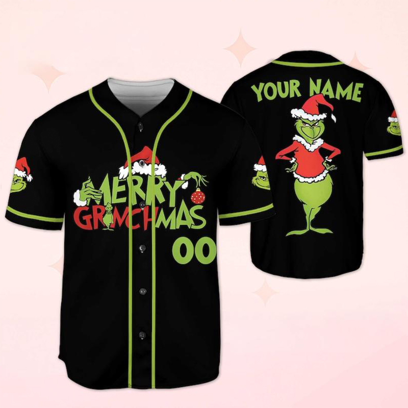 Personalized Name And Number Merry Christmas Mean Guy Teacher Baseball Jersey