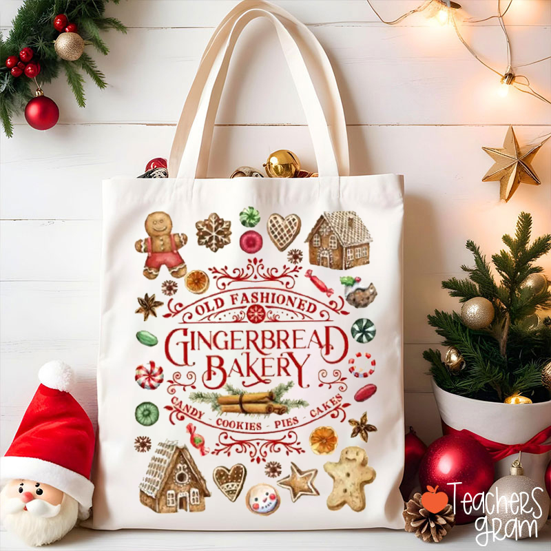 Old Fashioned Gingerbread Bakery Teacher Tote Bag