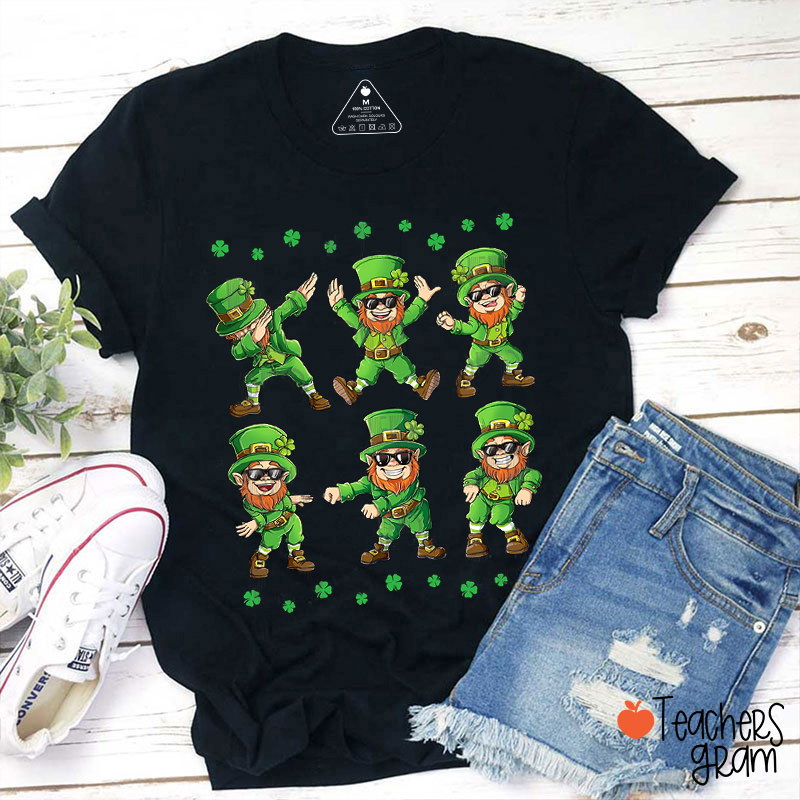 Dancing Leprechauns St Patrick's Day Teacher T-Shirt