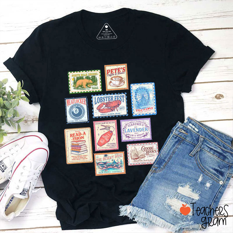 Vintage American Stamps Teacher T-Shirt