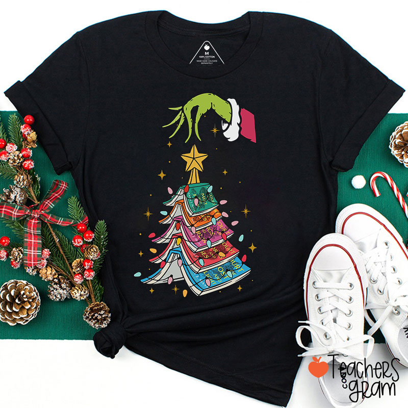 Steal Your Books Christmas Tree Teacher T-Shirt