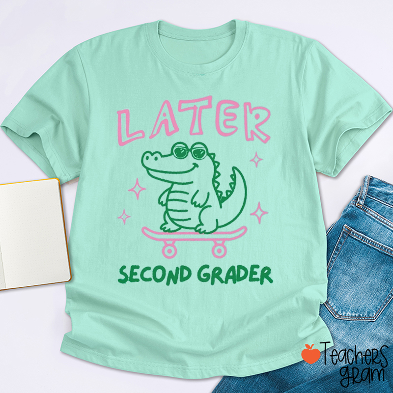 Personalized Grade See You Later Alligator Last Day of School Teacher T-Shirt
