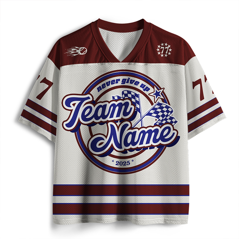 Personalized Team Name And Number Never Give Up Teacher Mesh Jersey