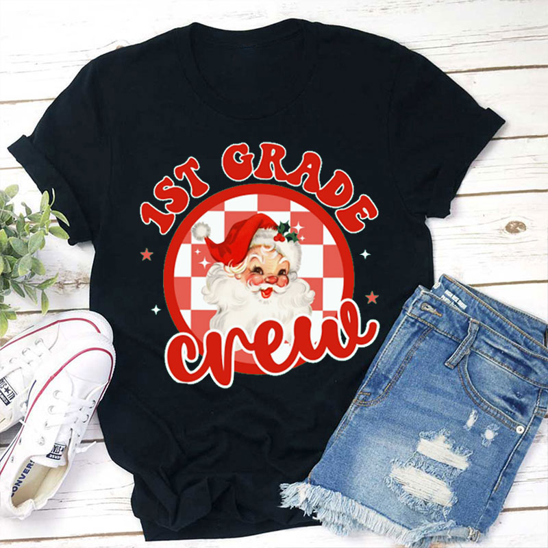 Personalized Grade Christmas Crew Teacher T-Shirt